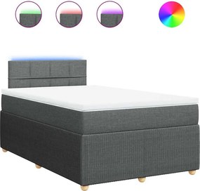 vidaXL Κρεβάτι Boxspring με Στρώμα Σκούρο Γκρι 120x200 εκ. Υφασμάτινο