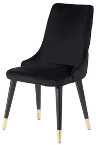 Καρέκλα EGE  ξύλο μαύρο χρώμα /χρυσό ύφασμα ATLAS LİMA 36
