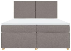 vidaXL Κρεβάτι Boxspring με Στρώμα Taupe 200x200 εκ. Υφασμάτινο