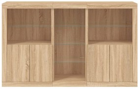 vidaXL Μπουφές με Φώτα LED Sonoma Δρυς 162 x 37 x 100 εκ.