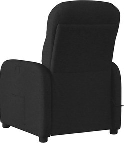 vidaXL Πολυθρόνα Μασάζ Ηλεκ. Ανακλινόμενη Μαύρη Υφασμάτινη