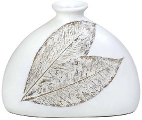 Βάζο Ανάγλυφο FIK357 25x12x20cm White-Beige Epsiel Πολυρεσίνη