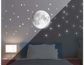 Παιδικό αυτοκόλλητο τοίχου Φωσφορίζον MOON L 18112 Ango Dalber-18112-Λευκό 18112
