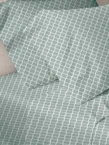 Σετ Σεντόνια Menta Εμπριμέ Υπέρδιπλο (220x250) 530 Aqua Sunshine Home