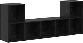 vidaXL Σετ επίπλου τηλεόρασης 3 pcs Μαύρο Επεξεργασμένο Ξύλο