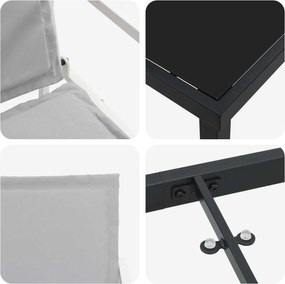 vidaXL Σέτ φαγητού για κήπο 5 pcs Λευκό και Ανοιχτό Γκρι