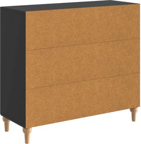 vidaXL Πλαϊνό γραφείο Μαύρο 89 x 34,5 x 80 εκ Επεξεργασμένο Ξύλο
