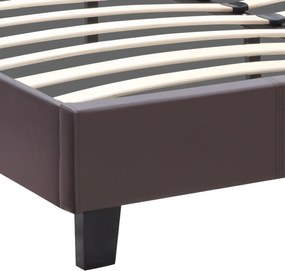 Κρεβάτι Sissy Megapap από τεχνόδερμα χρώμα καφέ 160x200εκ.