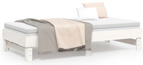 vidaXL Καναπές Κρεβάτι Συρόμενος Λευκός 2x(75x190) εκ. από Μασίφ Πεύκο