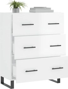 vidaXL Ντουλάπι Γυαλιστερό Λευκό 69,5x34x90 εκ. Επεξεργασμένο Ξύλο