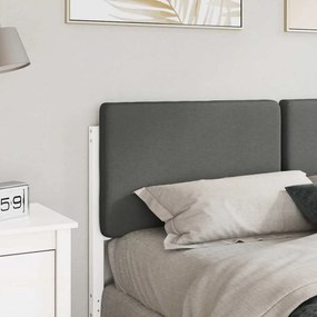 vidaXL Ταπετσαρισμένο κεφαλάρι Λευκό και Ανοιχτό Γκρι 135 cm
