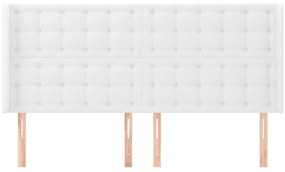 vidaXL Κεφαλάρι με Πτερύγια Λευκό 203x16x118/128 εκ. Συνθετικό Δέρμα