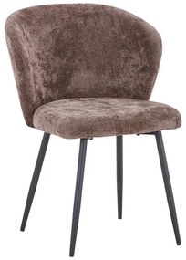 Καρέκλα Karg σε Καφέ ύφασμα - πόδι μαύρο μέταλλο 57x62x80εκ. 57x62x80 εκ.