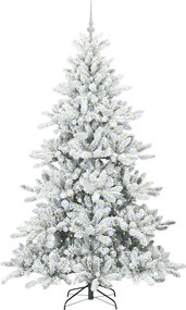 vidaXL Τεχνητό Χριστουγεννιάτικο Δέντρο με Άξονα με βάση Λευκό 210 cm