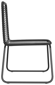 Καρέκλες Εξωτερικού Χώρου 6 τεμ. Μαύρες Συνθετικό Ρατάν - Μαύρο