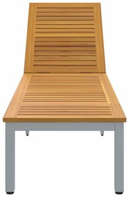 vidaXL Ξαπλώστρα Γκρι, Διαστάσεις 200x55x35 εκ, από Στερεό Ξύλο Ακακίας
