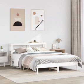 VidaXL Σκελετός Κρεβ. Χωρίς Στρώμα Λευκό 150x200 εκ Μασίφ Πεύκο