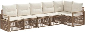 vidaXL Σετ Καναπέ Κήπου 6 pcs Μπεζ συνθετικό ρατάν