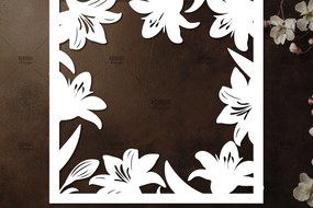 Σετ των 2 Intra απο ξύλο plywood 3mm-4mm πάχος – Κοπή χαρτιού Floral Κορνίζα φωτογραφιών Δίασταση 20x20 cm INTRAFABR-115492794