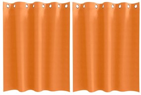 vidaXL Κουρτίνες με κουρτίνες 2 pcs Φωτεινό Πορτοκάλι Πολυεστέρας