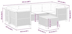 Σαλόνι Κήπου Σετ 7 τεμ. Μπεζ Συνθετικό Ρατάν με Μαξιλάρια - Μπεζ