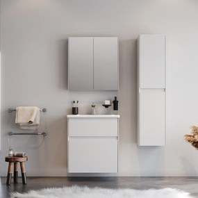 Martin Malaga 65 White Matt  MDF - Πάγκος με Νιπτήρα &amp; Καθρέπτη