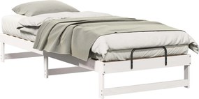 vidaXL Σκελετός Κρεβατιού Λευκό 100 x 220 cm Στερεά ξυλεία πεύκου