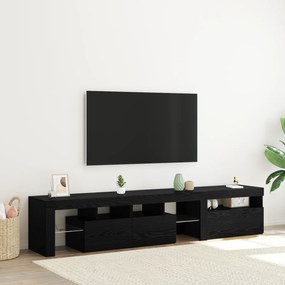 vidaXL Σετ Βαθμολογικών Κέντρων 2 τμχ με Φώτα LED Μαύρος Δρυς Επεξεργασμένο Ξύλο