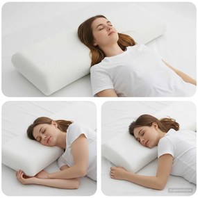 VidaXL Μαξιλάρι Ύπνου 90 x 40 x 13 εκ Μεσαίο Τζελ Μνήμης Φόρμα Λευκό