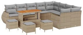 vidaXL Σετ Καναπέ Κήπου 13 pcs μπεζ και ανοιχτό γκρι 110 x 55 x 71 εκ