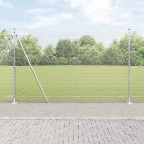vidaXL Φράχτης με Στήλες. Ασημί 1.6 x 25 m Ατσάλι