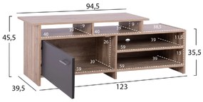 ΕΠΙΠΛΟ TV SCOTT HM8766.02 123x39,5x35,5-45,5Y εκ. SONAMA ΓΚΡΙ