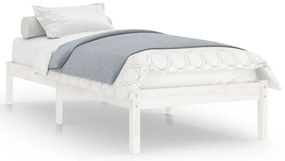 vidaXL Πλαίσιο Κρεβατιού Λευκό 75x190 εκ. Μασίφ Ξύλο Small Single
