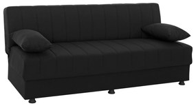 Hm3239.01 ANDRI three-seater sofa-bed, black fabric, short legs, without arms