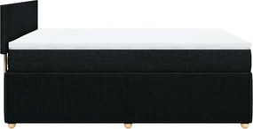 vidaXL Κρεβάτι Boxspring με Στρώμα Μαύρο 140x200 εκ. Υφασμάτινο