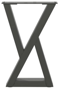 vidaXL Πόδια Τραπεζιού Σαλονιού 2 τεμ. Ανθρακί 38x(42-43,3) εκ. Ατσάλι
