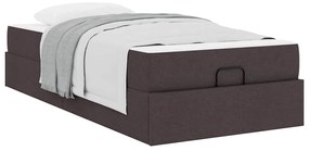 vidaXL Σκελετός κρεβατιού με στρώμα 2 pcs Ώχρα ύφασμα