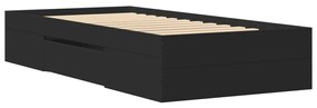 vidaXL Πλαίσιο Κρεβατιού Μαύρο 90 x 200 εκ. Επεξεργασμένο Ξύλο
