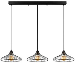 Φωτιστικό Οροφής - Ράγα Depay 942FLG1188 148x36x120cm 3xE27 40W Black-Gold Opviq