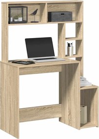 vidaXL Γραφείο με Ράφια Sonoma Δρυς 100x45x140 εκ. Επεξεργασμένο Ξύλο