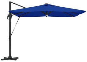 vidaXL Ομπρέλα Βραχίονα με LEDs Αζούρ Μπλε 286x285x270 εκ. Αλουμίνιο