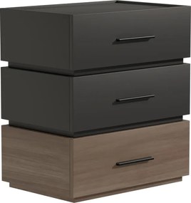 Κομοδίνο Sonlen pakoworld mdf σε sonoma-ανθρακί απόχρωση 60x40x66εκ