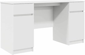 vidaXL Γραφείο με συρτάρι Λευκό 140 x 49 x 76 εκ. Επεξεργασμένο ξύλο