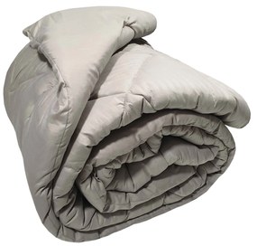 Πάπλωμα Microfiber Μονό 160x240εκ. Satin Stripe Beige Plain Komvos Home 707312-34