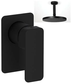 Eurorama Quadra Black Matt Ανακλινόμενη κεφαλή Ø30εκ+Μίκτης Εντοιχισμού 1 Εξόδου