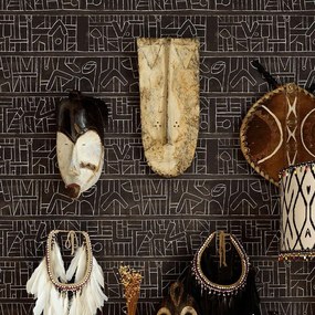 Ταπετσαρία Bushoong Kuba WP20411 Brown-White MindTheGap 52x300cm