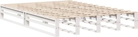 vidaXL Σκελετός Κρεβ. Χωρίς Στρώμα Λευκό 135x190 εκ Μασίφ Πεύκο