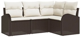 vidaXL Σετ Καναπέ Κήπου Καφέ συνθετικό ρατάν