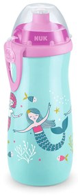 Παγούρι Παιδικό Cup Sports 450ml Με Καπάκι Push Pull 3-6 Ετών Γοργόνα Green-Pink Nuk 450ml Silikon,Polypropylene