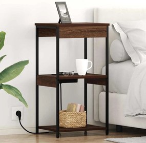 Κομοδίνο με ράφι Καφέ δρυς 41 x 31 x 76 εκ. Επεξεργασμένο ξύλο